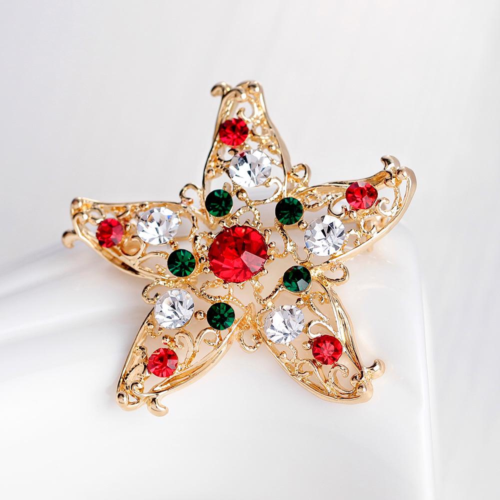 Luxury Exquisite Christmas Brooches Full Rhinestone Xmas Tree Santa Snowman Elk Penguin Brooch Pins Party Corsage Jewelry Gifts