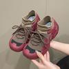 Fashion Women's Thick-soled Sneakers Lace-up Breathable Knitted Casual Shoes 2025 Spring and Autumn Fashion Tennis Shoes for Women