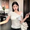 Hong Kong Style Irregular Bow Splice T-Shirt - Petite Chic Trend