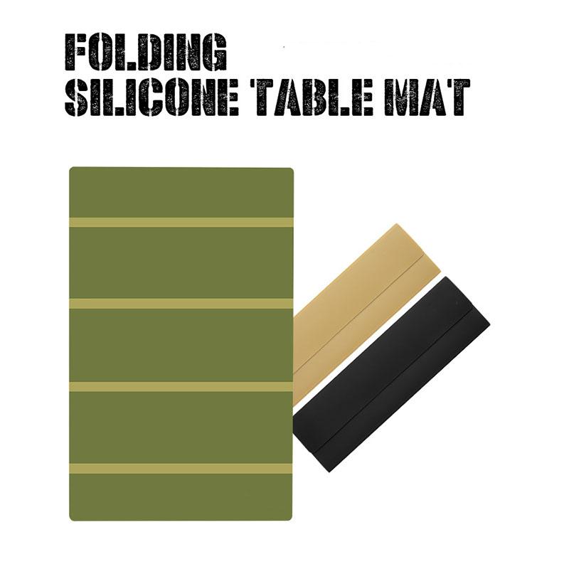 

Silicone Camping Table Mat Waterproof Oil Proof Anti-Slip Heat Resistant Foldable Picnic Blanket Outdoor Dining Pad Portable Cleaning Mat чорний