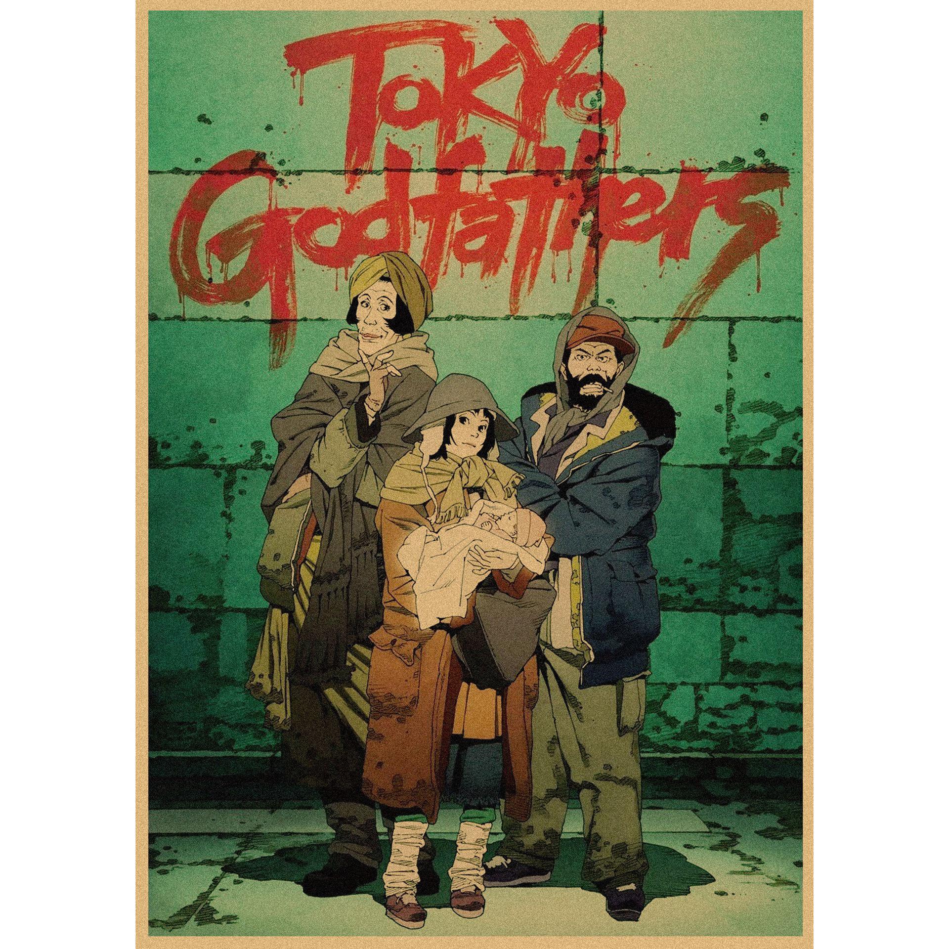Retro Kraft Paper Poster: Satoshi Kon Collection - Tokyo Godfathers, Millennium Actress, Paprika, Perfect Blue, Reincarnation 265 29.7X42cm (equivalent to A3 size)