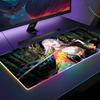 Anime Demon Girl Samurai Katana Mouse Pad RGB Backlit Mouse Pad Laptop Mouse Pad Laptop Gamer Computer Desk Gaming Accessories