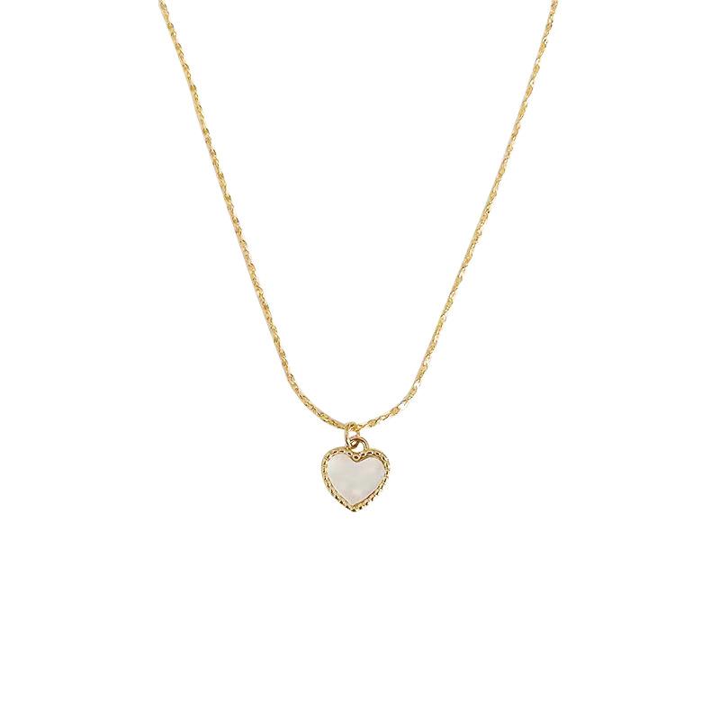 

Легкое, роскошное, универсальное, белое ожерелье из титановой стали с ракушкой, простая, сладкая цепочка с губами, подвеска в виде персикового сердца, цепочка на ключицу из нержавеющей стали