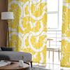 Summer Lemon Fruit Texture Tulle Curtains For Living Room Decoration Modern Chiffon Sheer Voile Kitchen Curtain
