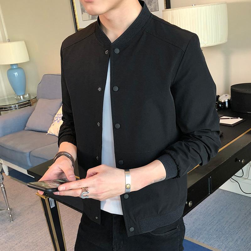 Spring and Autumn Jackets Men's Jackets New Casual Solid Color Korean Style Trendy Versatile Baseball Uniforms Men's Fashion Teenagers