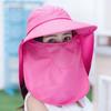 Women's Sun Hat with Face Covering - UV Protection, Wide Brim, Ideal for Outdoor Activities and Cycling.