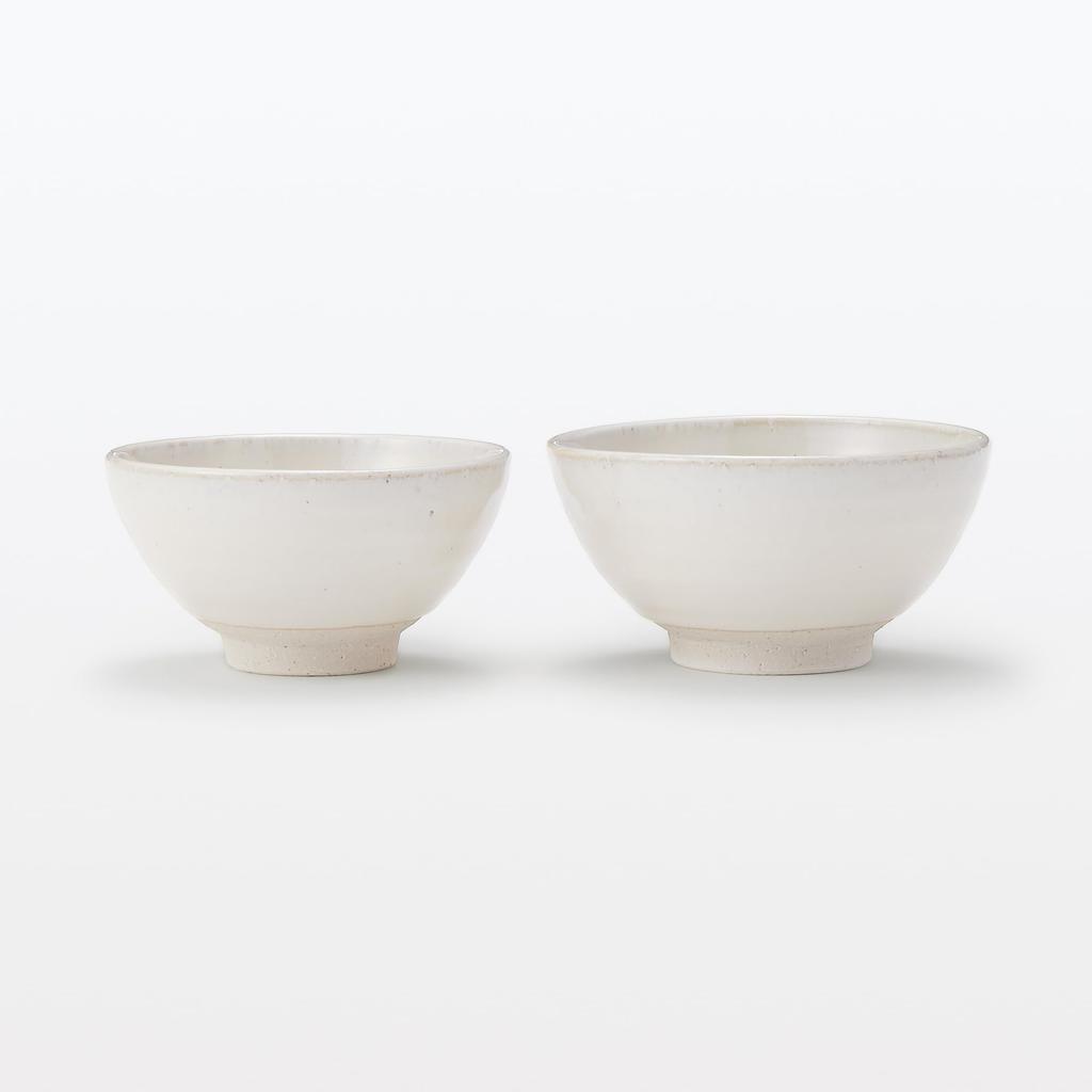 MUJI Mino Ware Rice White Glaze 84319167 Bowl, Round, Small,
