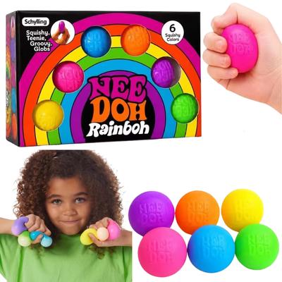 Schylling Needoh Șase Culori Rotund Moale Mingie Moale Rebound Lent Manual Strângere Ameliorarea Stresului Jucărie Fidget Portabilă Ornament de Birou