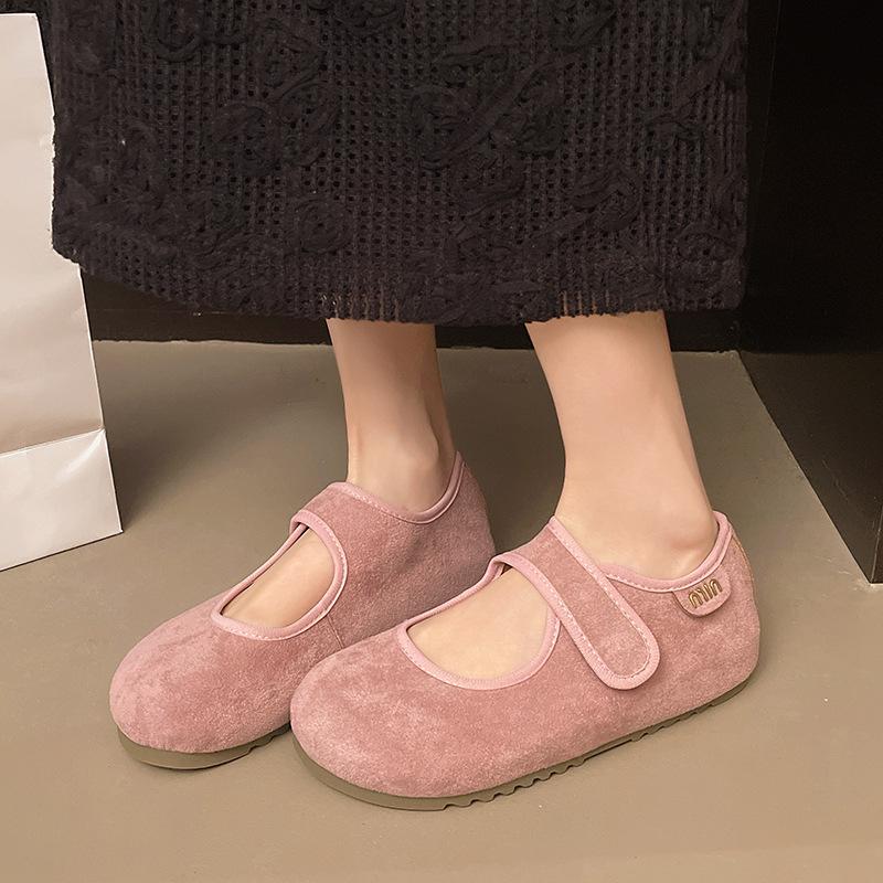 Mori retro yellow Boken shoes women's shoes 2025 spring new shallow soft-soled grandma shoes Doudou flat-soled single shoes