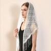 Polyester Lace Hollow Scarf Embroidery Mesh Scarves Elegant Tassel Triangle Shawl  Wedding