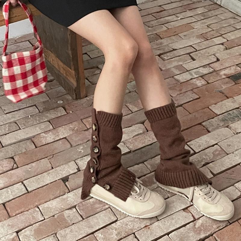 Women Knitted Winter Stocking Leg Warmers Long Socks Boot Cuffs Toppers Legging Pads Knee Brace Pads Knee Warmers Sleeve
