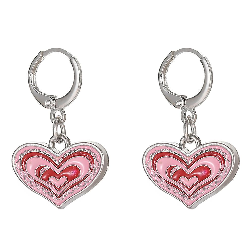 Elegant Alloy Heart-shaped Clip-on Earrings For Women Fashionable Simple Design