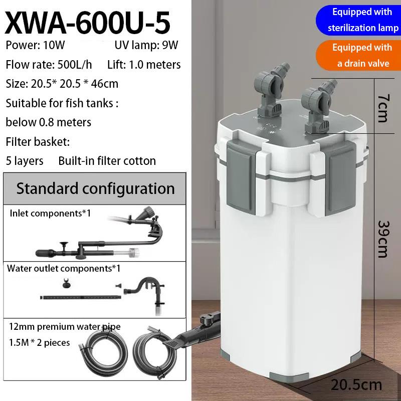 Aquarium Filters Barrel Fish Tank External Filter Fishbow Oil Film Removal Filters Barrel Pond Activated Carbon Filter System