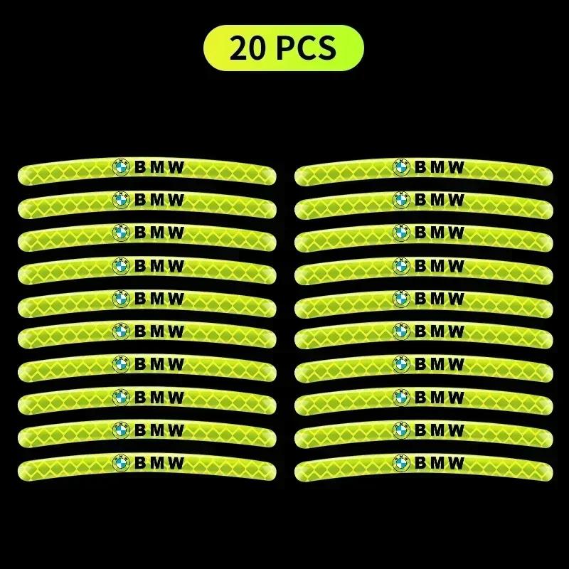 Car Bike Motorcycle Wheel Hub Reflective Stickers For BMW 13 5 Series F20 F21 F22 E87 E88 E90 E60 G30 E84 F10 F30 M X1 X3 X4 GT