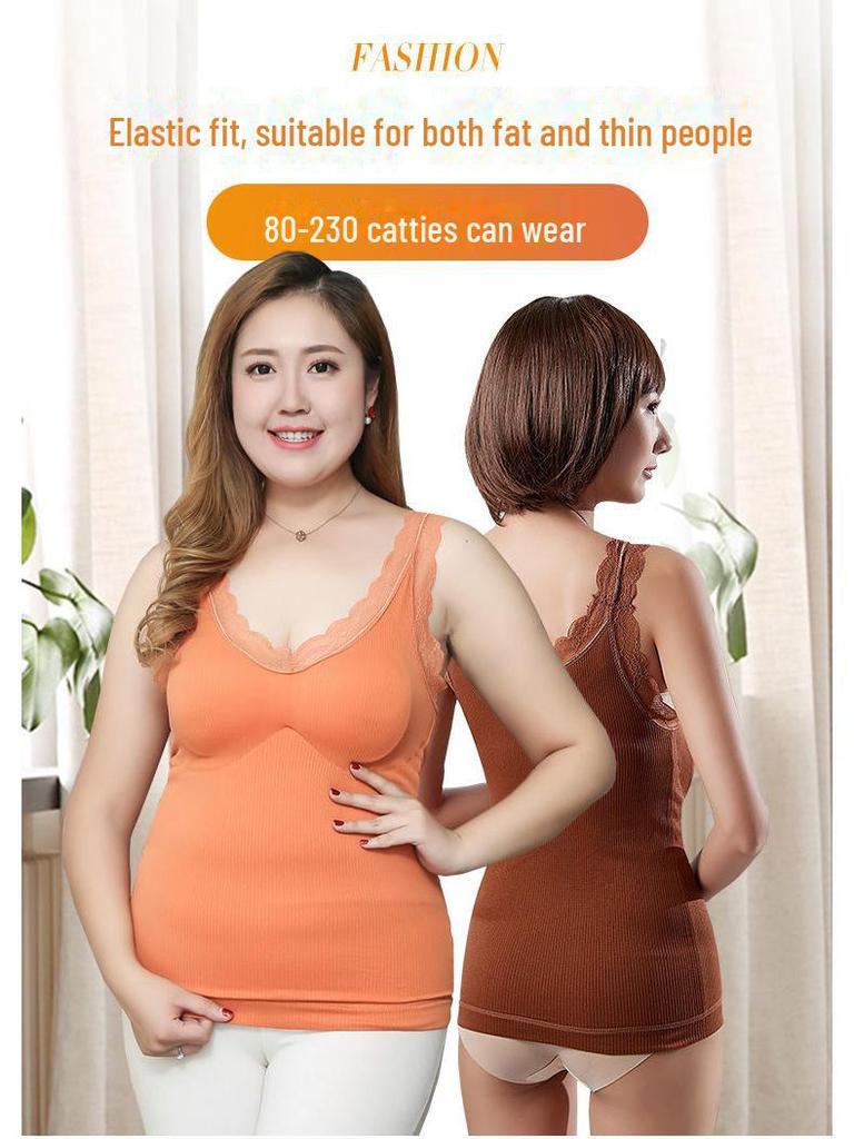 Plus Size Warm Velvet Vest for Women – Thick, Sexy Bottoming Shirt with Suspenders