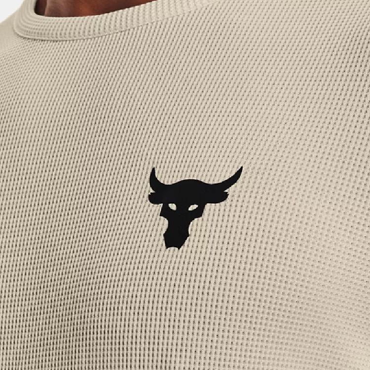 Under Armour Project Rock Pohodlná Měkká Módní Všestranná Košile s Dlouhým Rukávem Pánské košile Khaki 1367095-279