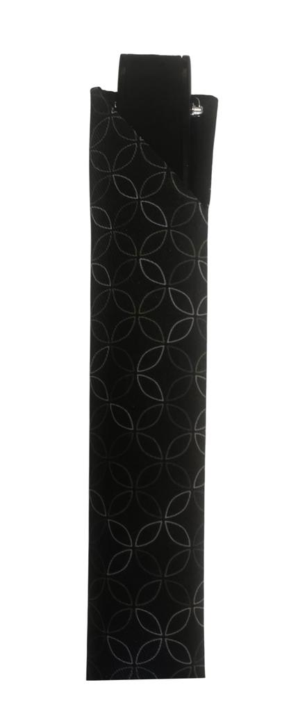VX Folding Openwork Glossy Silk with Fan, Design, Frame, Fabric, Black, 22cm, Pouch, VX-159-26-001