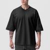 Do The Work  Mens V Neck Oversized Mesh Gym Sports Solid Color Dropped Shoulders Summer Bodybuilding Fitness Workout Tee Shirt