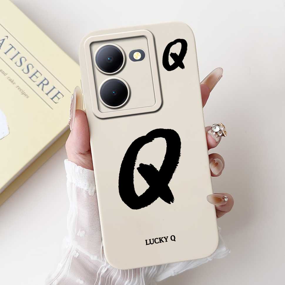 For vivo Y78 China 5G V2278A Case Fashion Design Letters A-Z Soft Silicone Cover Coque For VIVO y78 Y78 6.64" Phone Shell Fundas