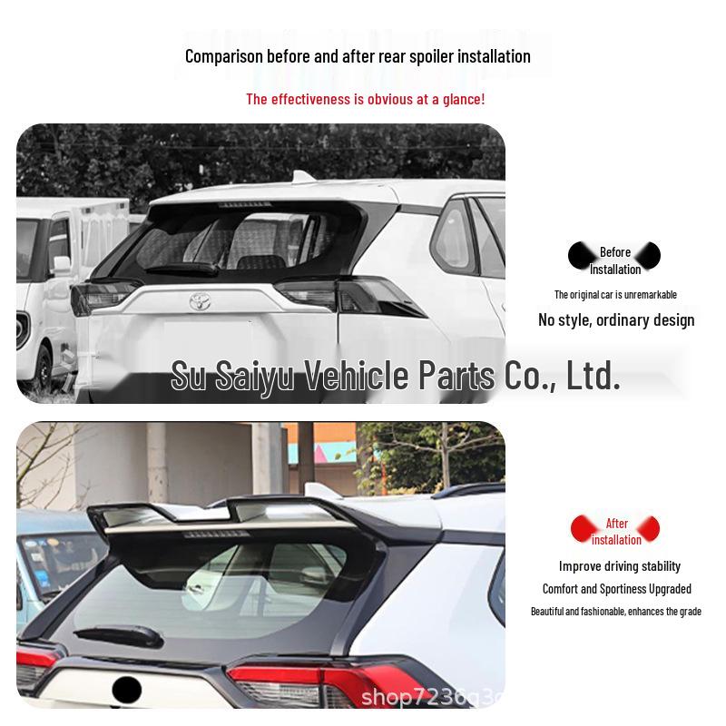 Rear Roof Spoiler for 20-25 Toyota RAV4 Wildlander - No-Drill, Full Coverage Mod.