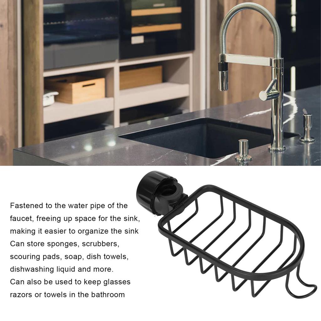 Hanging Faucet Storage Rack   Sink Dishcloth Sponge Drainer Rack for Kitchen Bathroom
