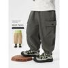 Right European Style Boys' Long Pants with Fleece Lining and Thickened Cargo Pants, 2025 Winter New Children's Clothing, Baby Warm Pants