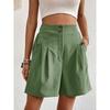 Pocket Solid Color High Waisted Shorts Pocket Pure Color High Waist Button Shorts