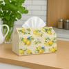 2D Flat,1pc Mediterranean Botanical Fruit Tissue Box Holder - Lemon Pattern Illustration Design, Party Tissue Box, Multifunctional for Kitchen And Din