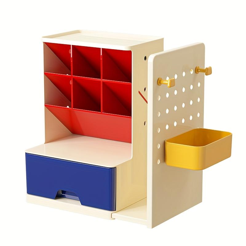 

1 шт. Книжная подставка большой вместимости, выдвижная, органайзер для ручек, многоярусные отделения, выдвижной ящик, прочный пластик, настольное хранилище для студентов, офис