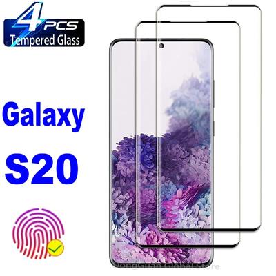 Folia ze szkła hartowanego 9H do Samsunga Galaxy S20 + 4 szt. HD Zakrzywione Szkło Ochronne na Ekran z Klejem na Czterech Bokach