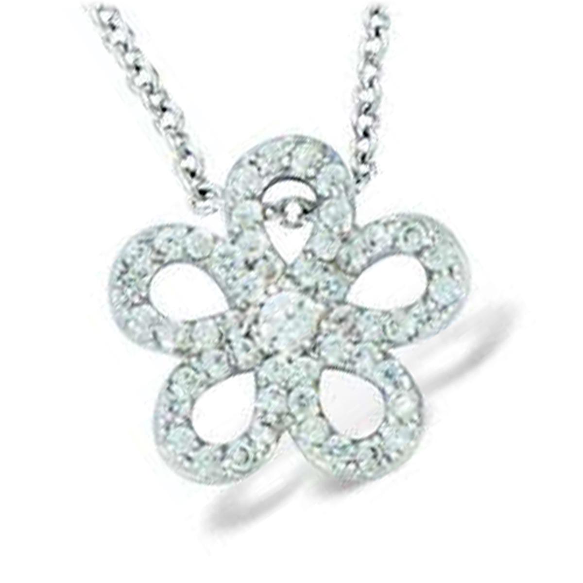 

Les Trésors De Lily [L7405] - Серебряное колье Флора белый серебристый (родий) - 12 мм.