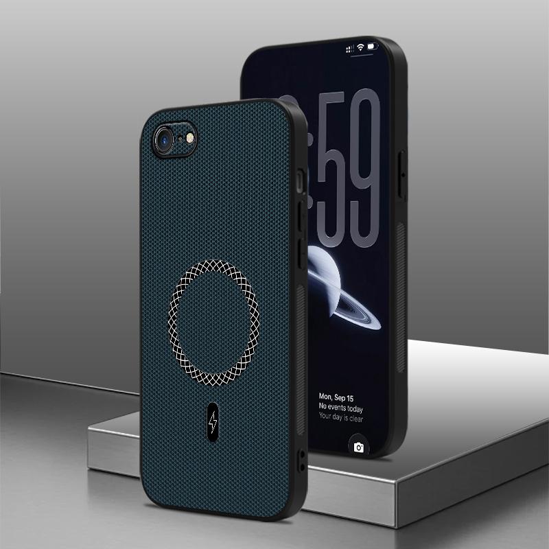 3D Leather Texture Wireless Charging ShockProof Magnetic Case For iPhone 7 8 SE 2020 2022 Phone Cover