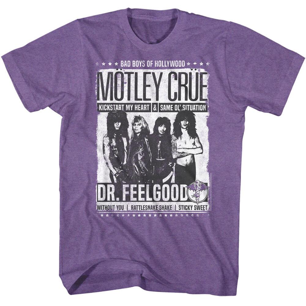 Motley Crue Bad Boys From Hollywood Dr Feelgood Men T Shirt Rock Music Merch S