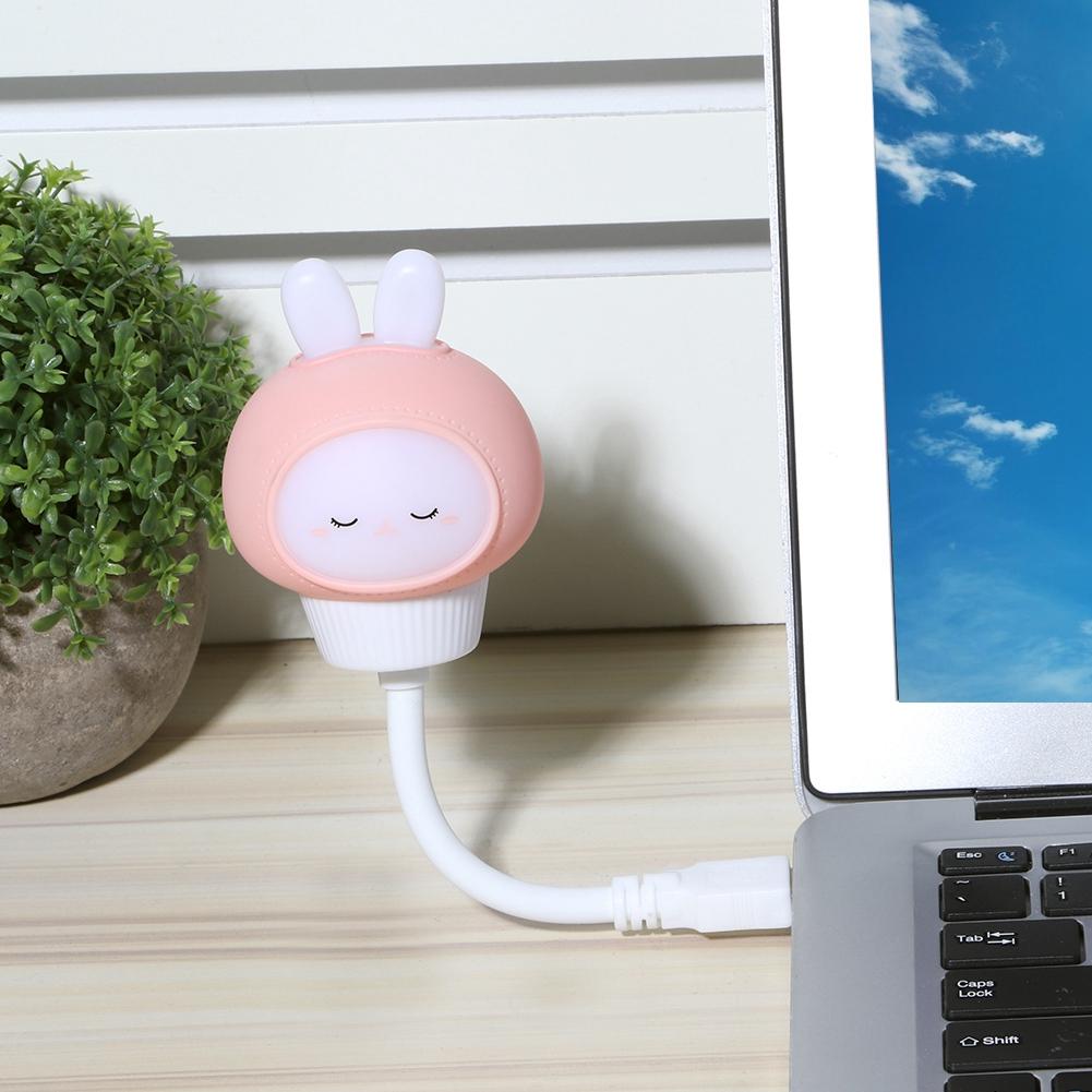 Cute Animal Shaped Night Light USB LED Soft Cartoon Baby Nursery Sleeping Lamp Kid Gift