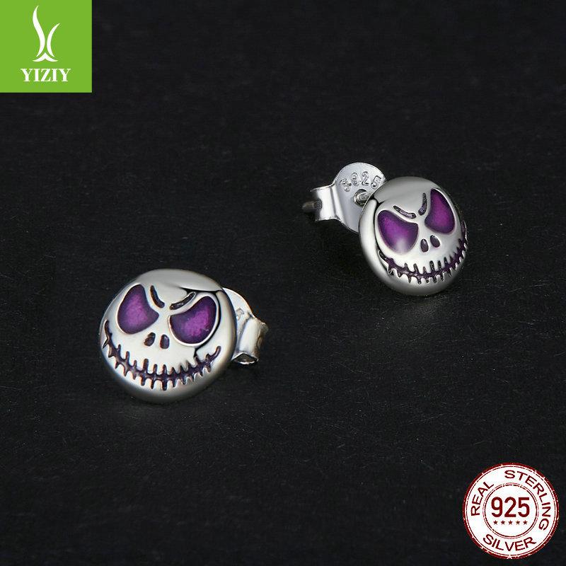 Halloween Leuchtende Totenkopf Ohrstecker Für Männer Und Frauen, Dark Wind Persönlichkeit S925 Tremella Dekoration