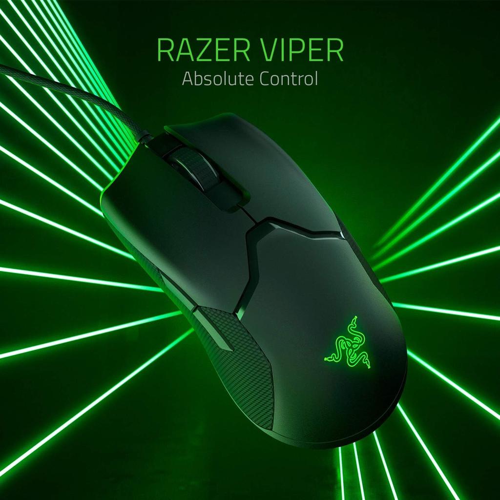 Razer Viper Gaming Mouse, Lightweight, 69g, 16000DPI, 8 Buttons, Optical Switches, Soft Braided Cable, Chroma Compatible, RZ01-02550100-R3M1 [Used]