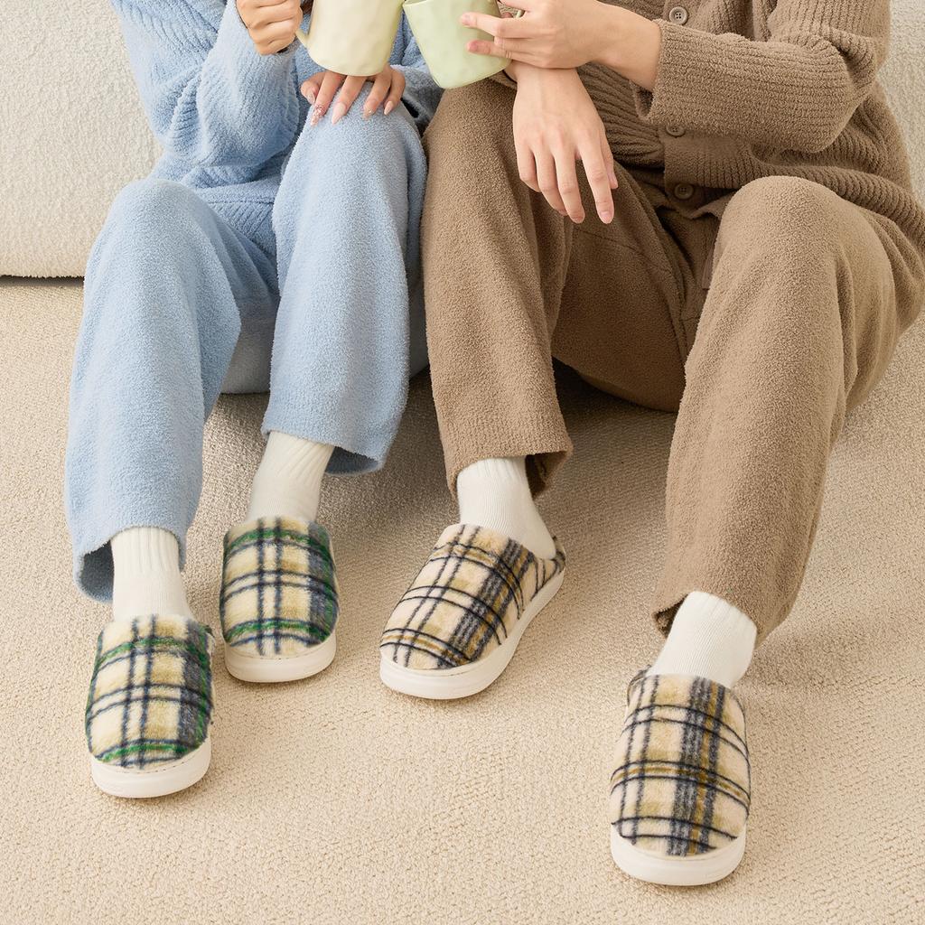 Platform Women Home Slippers Plush Warm Thick Bottom Slides Breathable Soft Non-slip Slippers Indoor Outdoor Men Casual Slippers
