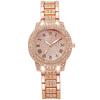 2Pcs/Set Women Quart Watch Shiny Rhinestones Circular Dial High Precision Movement Wristwatch with Bracelet