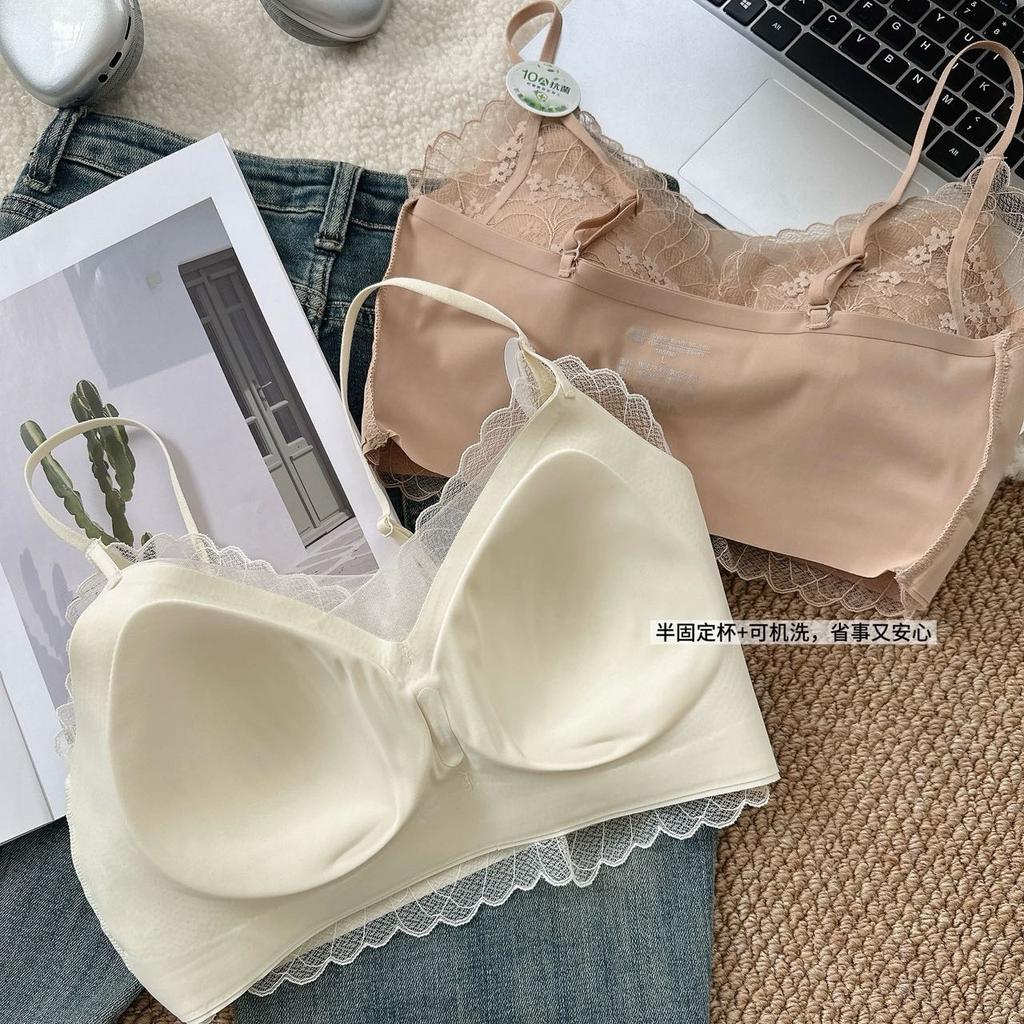 French Lace Small Suspender Short French Lace Bra Women's Traceless Gathering Comfortable Women's Underwear