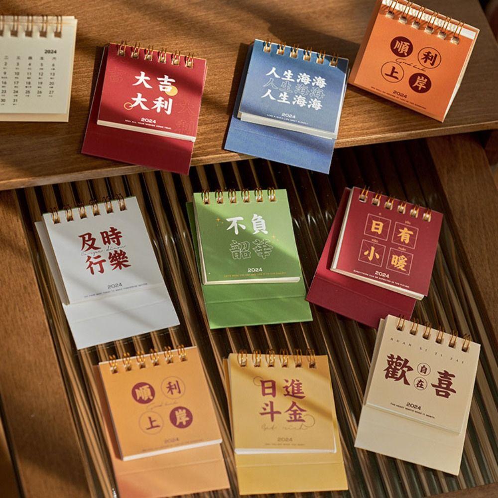 

Literary Design Inspirational Text Calendar Ins Cartoon Coil Notepad Mini Desk Calendar Office