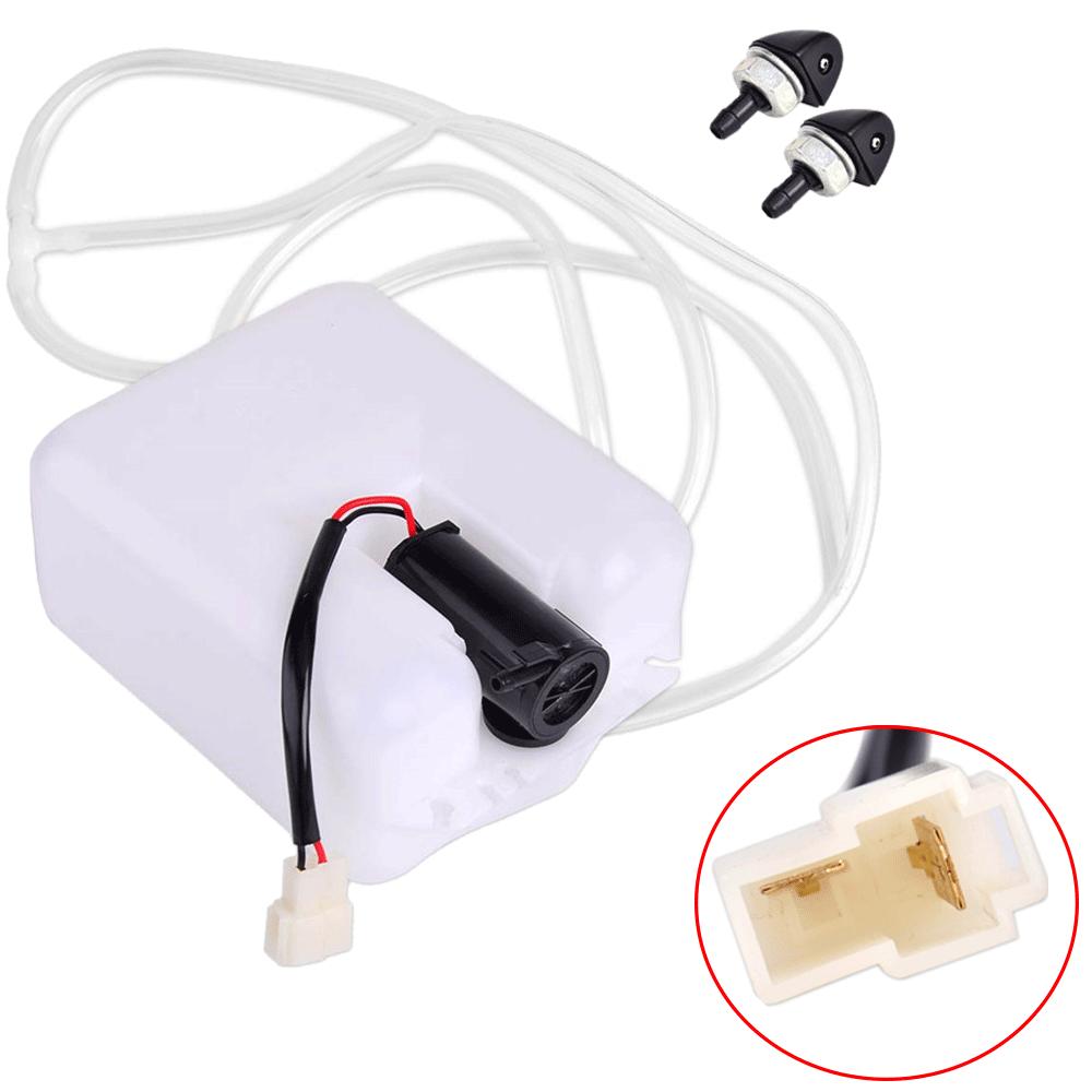 

Universal 12V White Car 2 Pin Windshield Washer Reservoir Pump Bottle Tank Kit