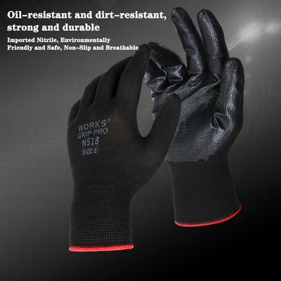 12 Paar verschleißfeste Handschuhe für Bauarbeiten Gummihandschuhe Nitrilhandschuhe Sicherheitshandschuhe Mechaniker Arbeitshandschuhe