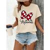Minnie style red polka dot bow and handwritten Minnie pattern summer new women's T-shirt short sleeves