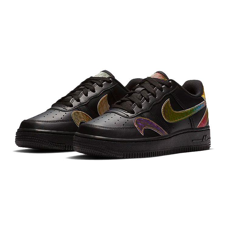 Nike Air Force 1 Low LV8 Misplaced Swooshes Black Multi GS CZ5890-001