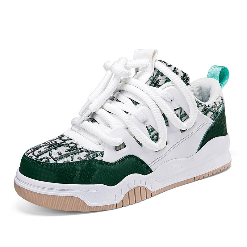 

New couple style board shoes, student bread shoes, versatile board shoes, cross-border plus size trendy shoes 36 зелений