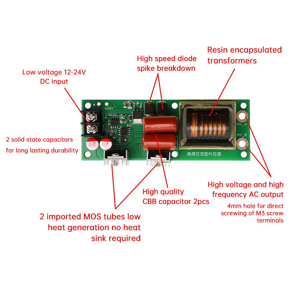 24X Voltage Module Voltage Doubler Rectifier Circuit PCB Driver 60000V Electrostatic High Voltage Generator DIY Pulse DC Booster