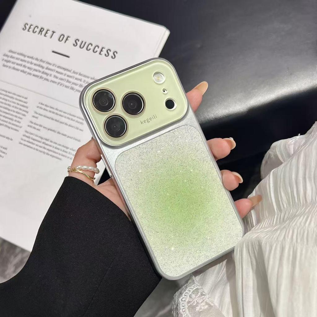 Gradient Glitter iPhone 17 Pro Max Case with Lens Film and Large Window