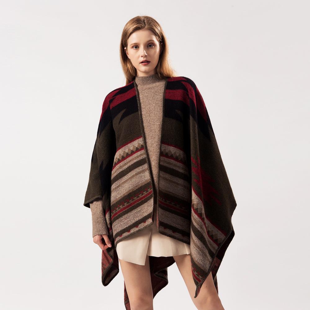 

Women s Extra Long Dual-Use Fashion Scarf Shawl – Warm Autumn/Winter Double-Sided Imitation Cashmere Cape for Travel & Camping 130x150 cm