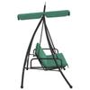 vidaXL Hollywoodschaukel mit Dach Grün 198 cm Stoff und Stahl