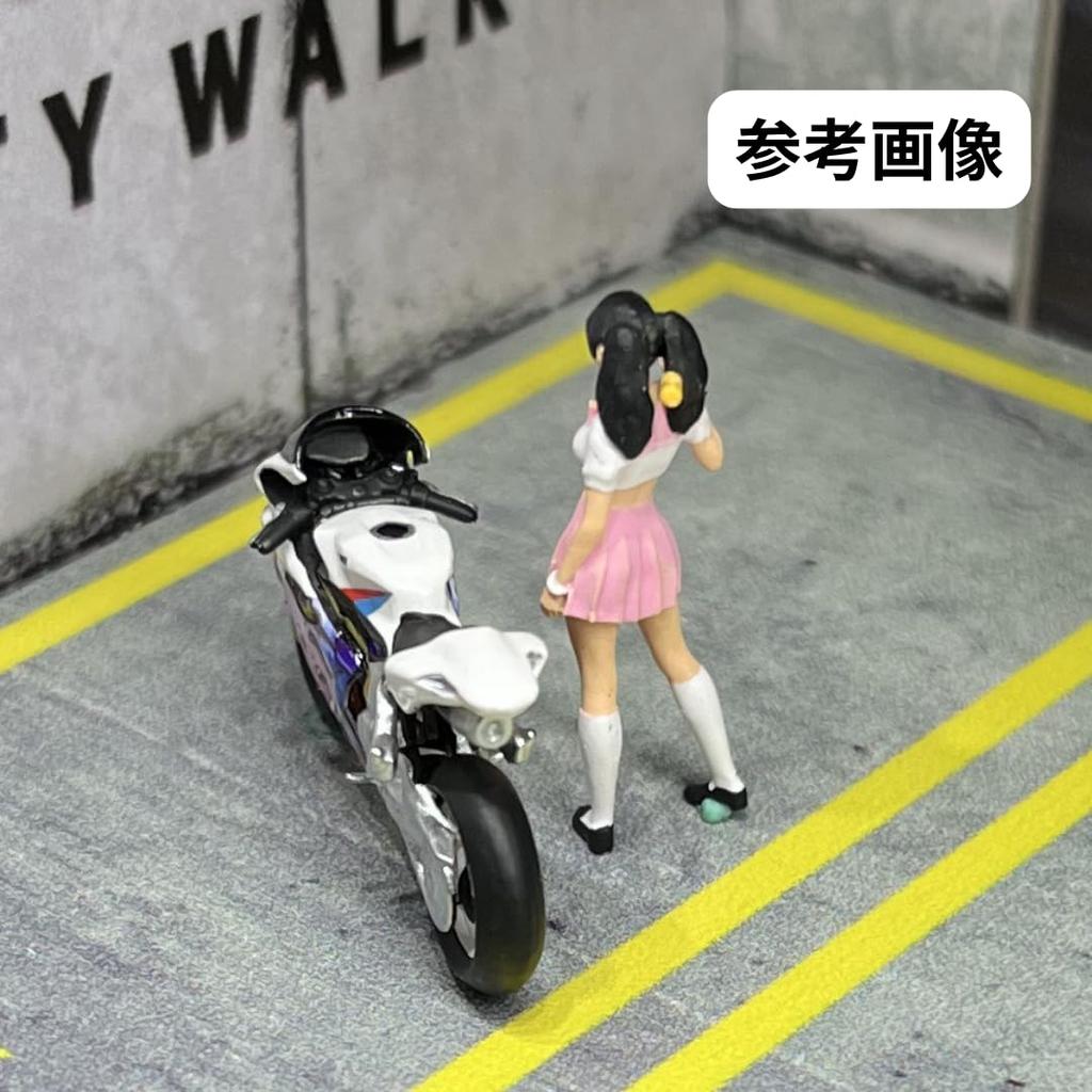 Moreart 164 Miniature Figure & Motorcycle Set MO222185 Model Girl Model Diorama Miniature Car [Used]